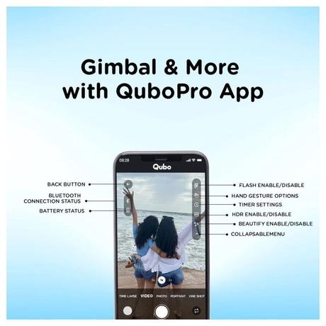Qubo Handheld Gimble with 3-Axis Stabilization, Grey-5