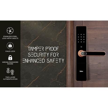 Qubo Ultra HLM01 Smart Door Lock with 5-Way Unlock Access, Copper-3