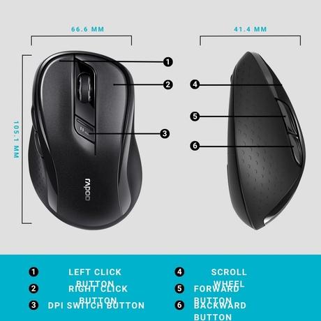 Rapoo M500 Multi-mode Wireless Mouse, Black-1
