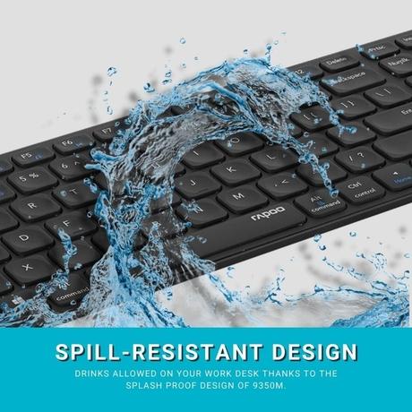 Rapoo 9350M C-Type Rechargeable Bluetooth Wireless Multi-Device Mouse & Keyboard Set, Dark Grey-3