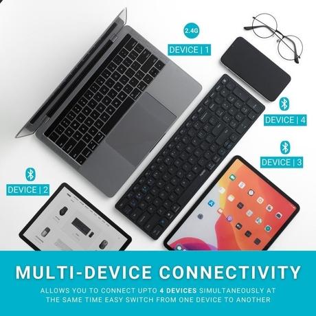 Rapoo 9350M C-Type Rechargeable Bluetooth Wireless Multi-Device Mouse & Keyboard Set, Dark Grey-6