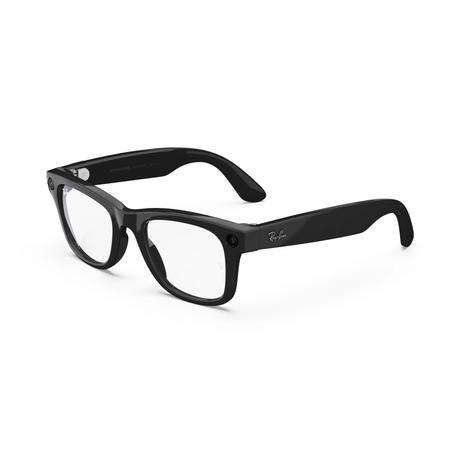 Ray-Ban Meta Wayfarer (Gen 1) with Meta AI, photo and video capture, Shiny Black, Clear lenses-0