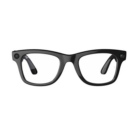 Ray-Ban Meta Wayfarer (Gen 1) with Meta AI, photo and video capture, Shiny Black, Clear lenses-1