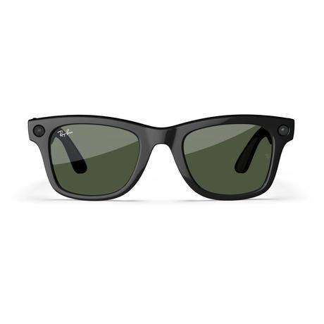 Ray-Ban Meta Wayfarer (Gen 1) with Meta AI, photo and video capture - Large Shiny Black, Green lenses-3