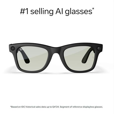 Ray-Ban Meta Wayfarer (Gen 1) with Meta AI, photo and video capture - Large Matte Black, Transitions Graphite Green lenses-1