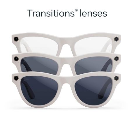 Ray-Ban Meta Skyler (Gen 1) with Meta AI, photo and video capture - Shiny Chalky Grey, Transitions Sapphire lenses-3