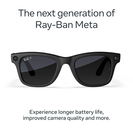 Ray-Ban Meta Wayfarer (Gen 2) - Matte Black, Polarised Gradient Graphite lenses-1