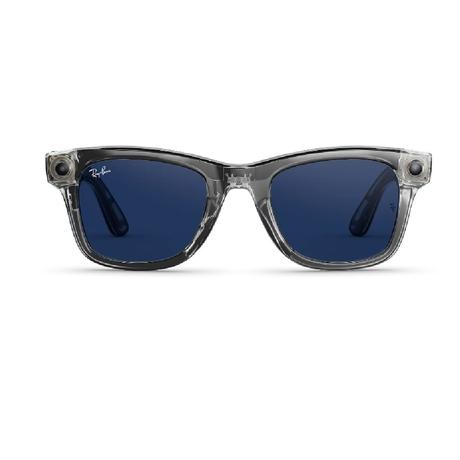 Ray-Ban Meta (Gen 2), Wayfarer, Shiny Transparent Grey Smart AI Glasses for Men, Women with 2x Battery Life, 3K Ultra HD Resolution, 12 MP Ultra-Wide Camera, Audio, Video, Transitions Sapphire Lenses-1