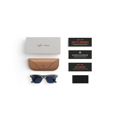 Ray-Ban Meta (Gen 2), Wayfarer, Shiny Transparent Grey Smart AI Glasses for Men, Women with 2x Battery Life, 3K Ultra HD Resolution, 12 MP Ultra-Wide Camera, Audio, Video, Transitions Sapphire Lenses-3