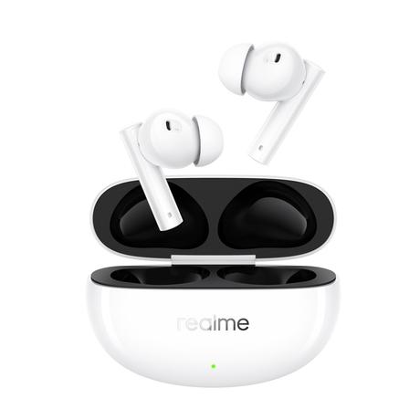 Realme Buds Air 5 In-ear Wirless Earphone, Upto 38 hrs of playtime, Fast charging, IPX5 Water Resistant, Google Fast Pair, Bluetooth v5.3, 45ms Super Low Latency, Supports Dolby Atmos, Smart Adaptive Noise Cancellation, White-0