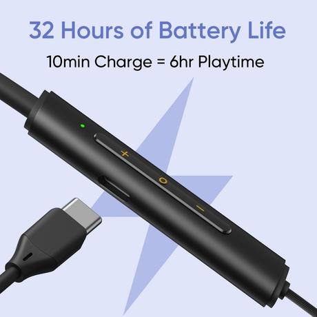 realme Buds wireless 3 Neo Bluetooth Neckband with 13.4 mm Dynamic Bass Boost Driver, upto 32 Hours Playback , Fast Charge, AI ENC, 45ms Ultra Low latency, IP55 Dust & water resistannt, Dual Pairing & Bluetooth v5.4 (Blue)-3
