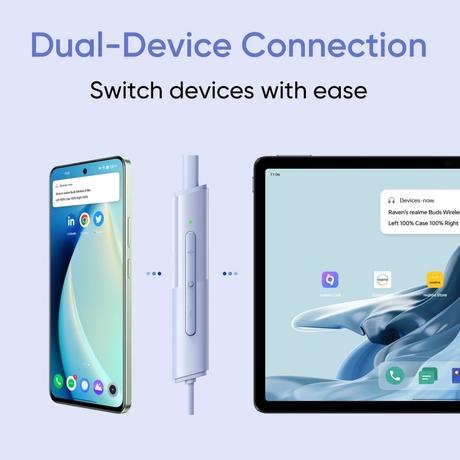 realme Buds wireless 3 Neo Bluetooth Neckband with 13.4 mm Dynamic Bass Boost Driver, upto 32 Hours Playback , Fast Charge, AI ENC, 45ms Ultra Low latency, IP55 Dust & water resistannt, Dual Pairing & Bluetooth v5.4 (Blue)-5