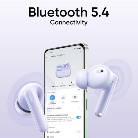 realme Buds T310 TWS Bluetooth Earbuds with 12.4 mm Dynamic Bass Driver, 40 Hrs Total Playback, Fast Charge (10 min Charge for 5 hrs Playback), Monet Purple-10
