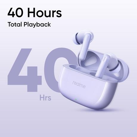 realme Buds T310 TWS Bluetooth Earbuds with 12.4 mm Dynamic Bass Driver, 40 Hrs Total Playback, Fast Charge (10 min Charge for 5 hrs Playback), Monet Purple-5