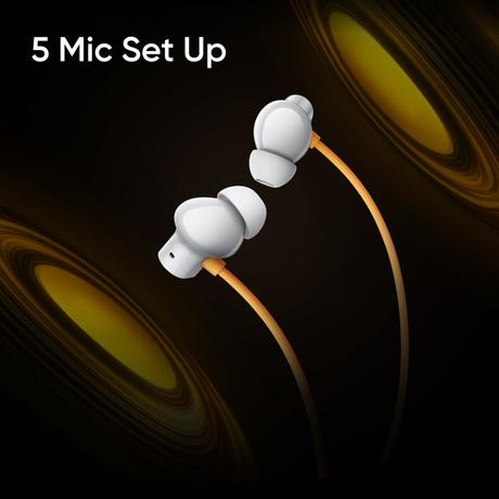 realme Buds Wireless 5 ANC Bluetooth Neckband, Dawn Silver-9