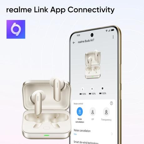 realme Buds Air7 TWS Earbuds, Ivory Gold-9