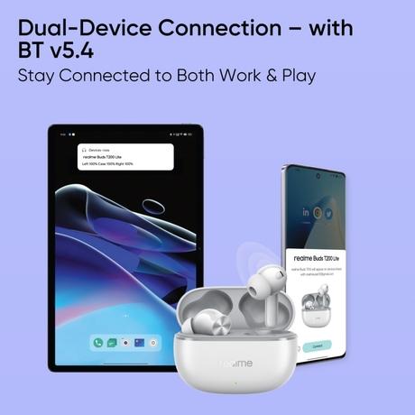 realme Buds T200 Lite Bluetooth in Ear Earbuds, AI ENC for Calls, 48 Hours Total Playback with Fast Charging and Low Latency Gaming TWS, Google Fast Pair IPX 4 Water resistant, with mic (Storm Grey)-6