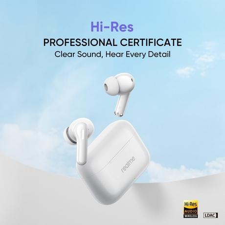 Realme TWS ANC T200 HiRise, Snowy White-2