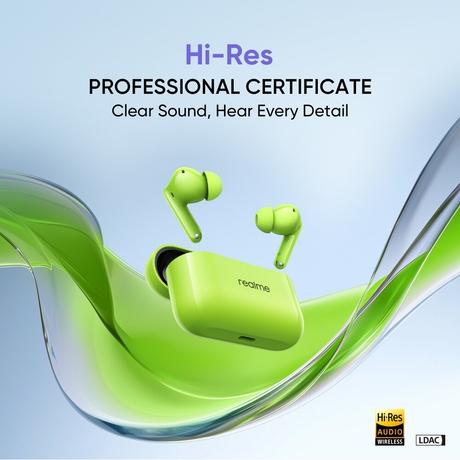 Realme TWS ANC T200 HiRise, Neon Green-2