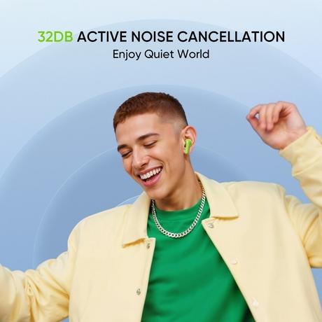 Realme TWS ANC T200 HiRise, Neon Green-3