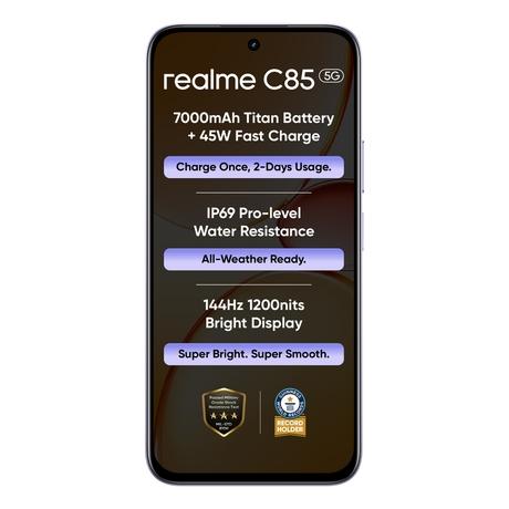 Realme C85 5G 128 GB, 4 GB RAM, Parrot Purple, Mobile Phone-1