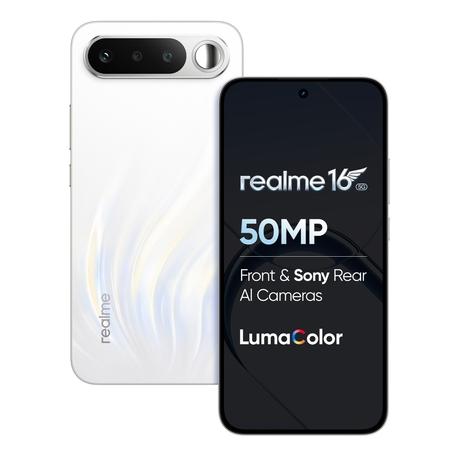 Realme 16 5G 128 GB, 8 GB RAM, Air White, Mobile Phone-0