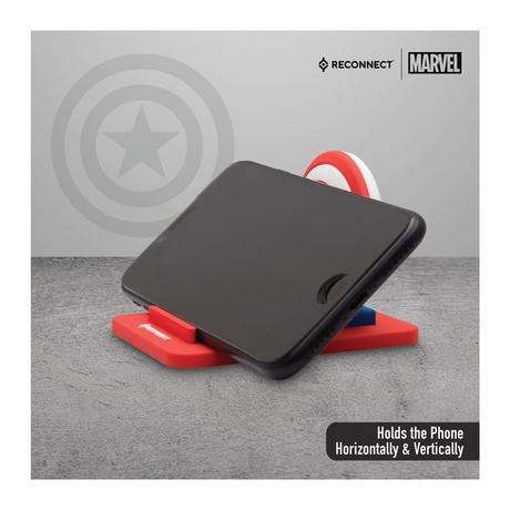 Reconnect Marvel Captain America Shield Character Mobile stand, Portable, Stable, Holds the phone horizontally as well as vertically, Mobile Accessories- DMS101 CS-2