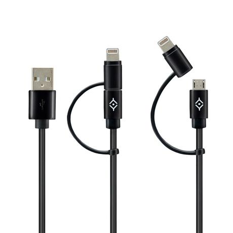 Reconnect DNC UL-D 1 m 2-in-1 USB to Micro-USB & Lightning Cable, Black-1