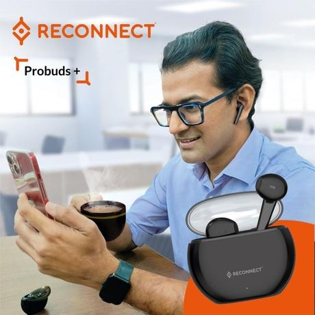 Reconnect Probuds Plus, 18 hours Playtime, Bluetooth v5.0, IPX4 Water-Resistance, Black-4
