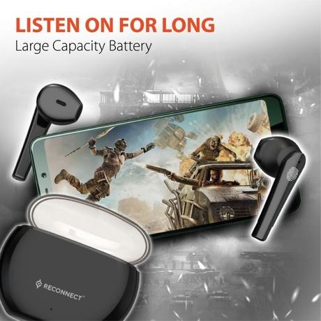 Reconnect Probuds Plus, 18 hours Playtime, Bluetooth v5.0, IPX4 Water-Resistance, Black-8