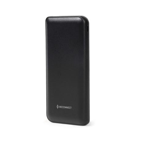 Reconnect 10000 mAh Power Bank, 2 Type A Port & 1 Type C Port, 10 W, Multiple device support, Short Circuit protection, Auto USB detection, Auto Cut-off, Slim, Lightweight, Durable, Black-0