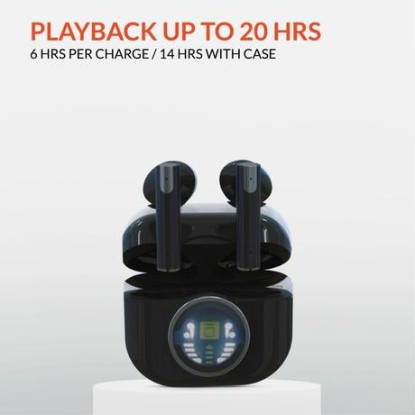 Reconnect Pro Buds Ultra TWS Earbuds, Upto 20 hrs of playtime, Swift Charging, LED Display, Quad mic with ENC technology, IPX5 Water Resistant, Bluetooth v5.3, Black-0