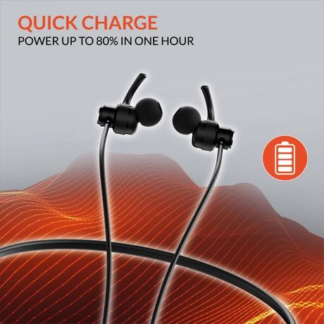 Reconnect Dank Pro Wireless Neckband, Up to 25 Hours of Playtime, Swift Charging, Multi Connect Function, Bluetooth v5.3 Black-5