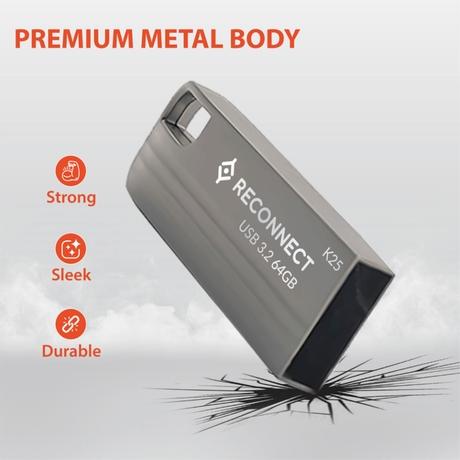 Reconnect 64 GB RC064PDM3 Metal Pendrive 3.2-5