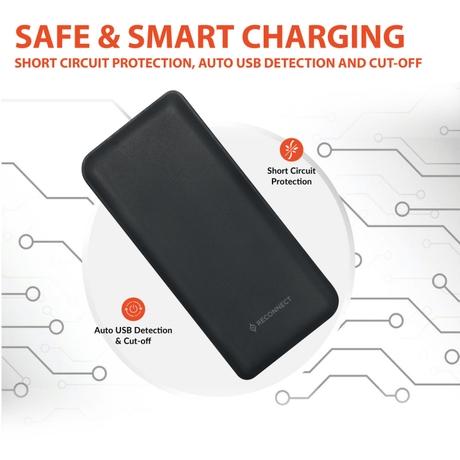Reconnect Zap Neo 12 W 10000 mAh PowerBank, Black, RAPBB1019-5