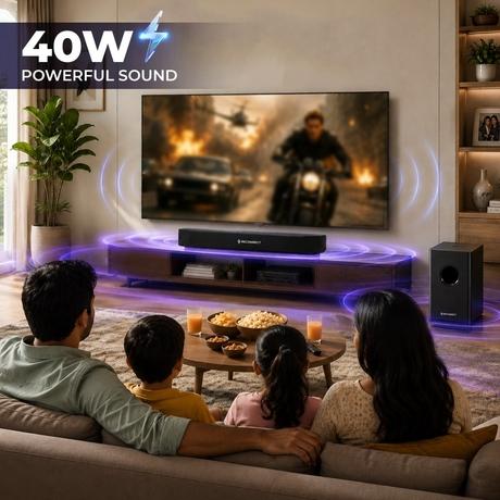 Reconnect Muse 40S Soundbar with Woofer, SB01507 (Black)-3
