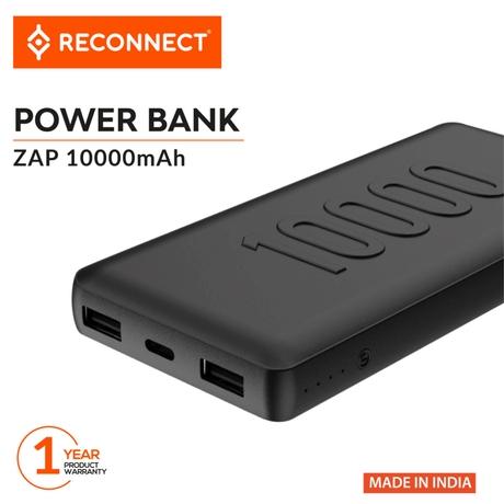 Reconnect 10000 mAh 22.5 W Power Bank, Black, RAPBB1013-1