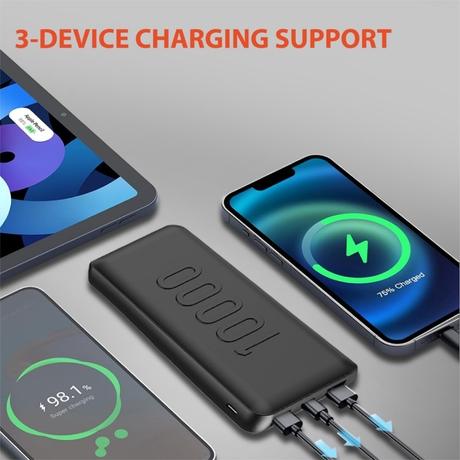 Reconnect 10000 mAh 22.5 W Power Bank, Black, RAPBB1013-4