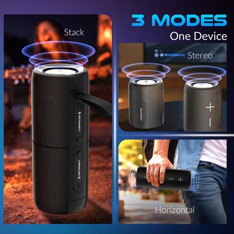 Reconnect Magneto Duo 22 W Bluetooth Speaker, Black-5