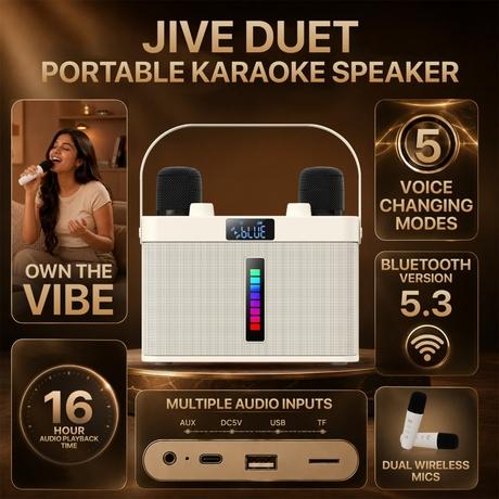 Reconnect JiveDuet 22 W Bluetooth Speaker, Beige-10