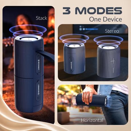 Reconnect Magneto Duo 22 W Bluetooth Speaker, Blue-9
