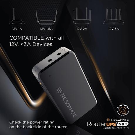 Resonate NxT 12V 3A Router UPS, Black-4