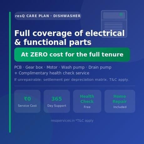 2 Years - resQ Care Plan (RCP) Extended Warranty - Dishwasher from Rs.85000 to Rs.1L-1