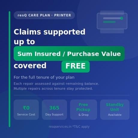 2 Years - resQ Care Plan (RCP) Extended Warranty - Printer from Rs.20000 to Rs.25000-1