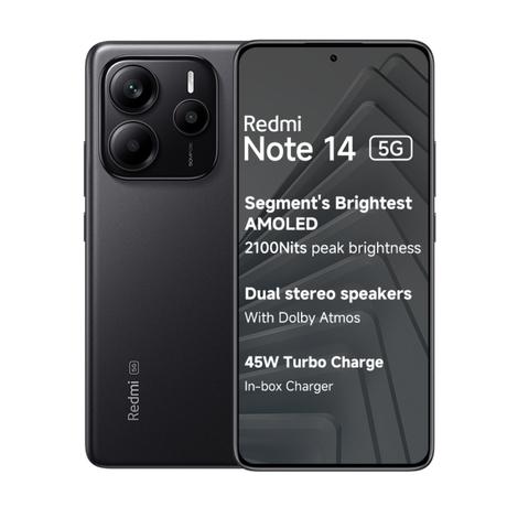 Redmi Note 14 5G 128 GB, GB RAM, Black, Mobile Phone