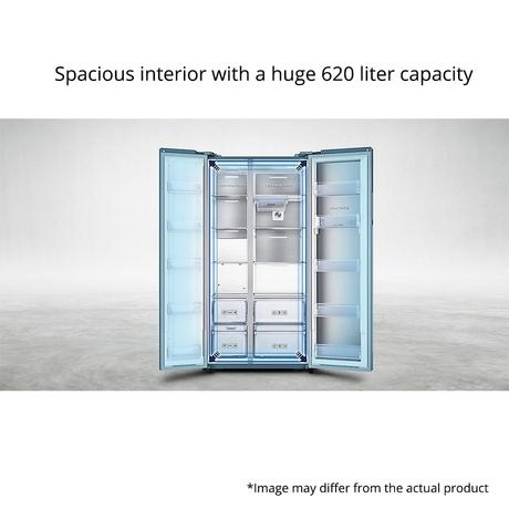 Buy Samsung 674 litres Side-by-Side Refrigerator, Elegant Inox