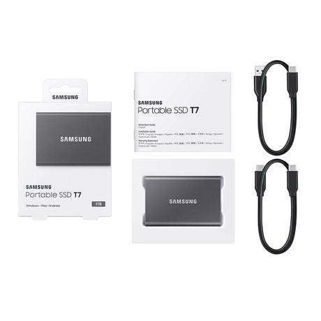 Samsung T7 1TB External Solid State Drive (Portable SSD), Grey