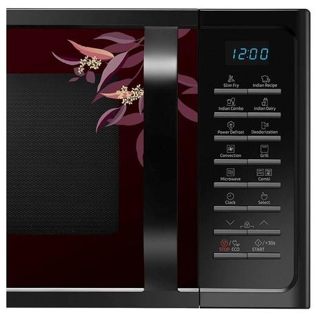 Samsung 28 Litre Convection Microwave Oven with Slim Fry, Indian Auto Cook menu (MC28H5025VR/TL, Black Delight Red Pattern)-4