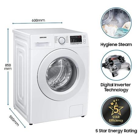 Samsung 7 Kg 5 Star with Hygiene Steam and Digital Inverter Fully-Automatic Front Loading Washing Machine (WW70T4020EE1TL, White, In-built Heater)-1