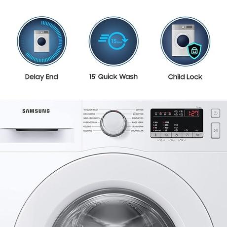 Samsung 7 Kg 5 Star with Hygiene Steam and Digital Inverter Fully-Automatic Front Loading Washing Machine (WW70T4020EE1TL, White, In-built Heater)-5
